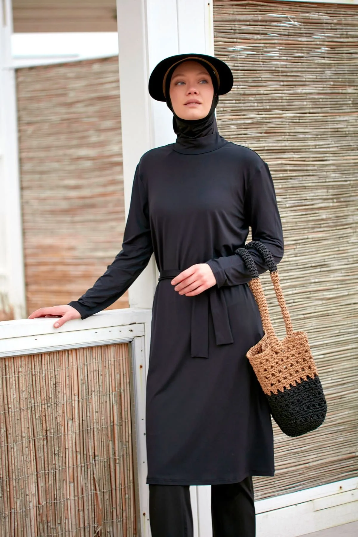 Lycra Black Burkini Modest Swimwear M2461