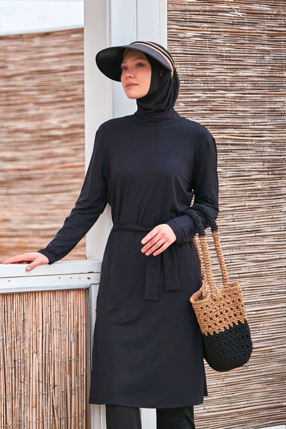 Lycra Black Burkini Modest Swimwear M2461