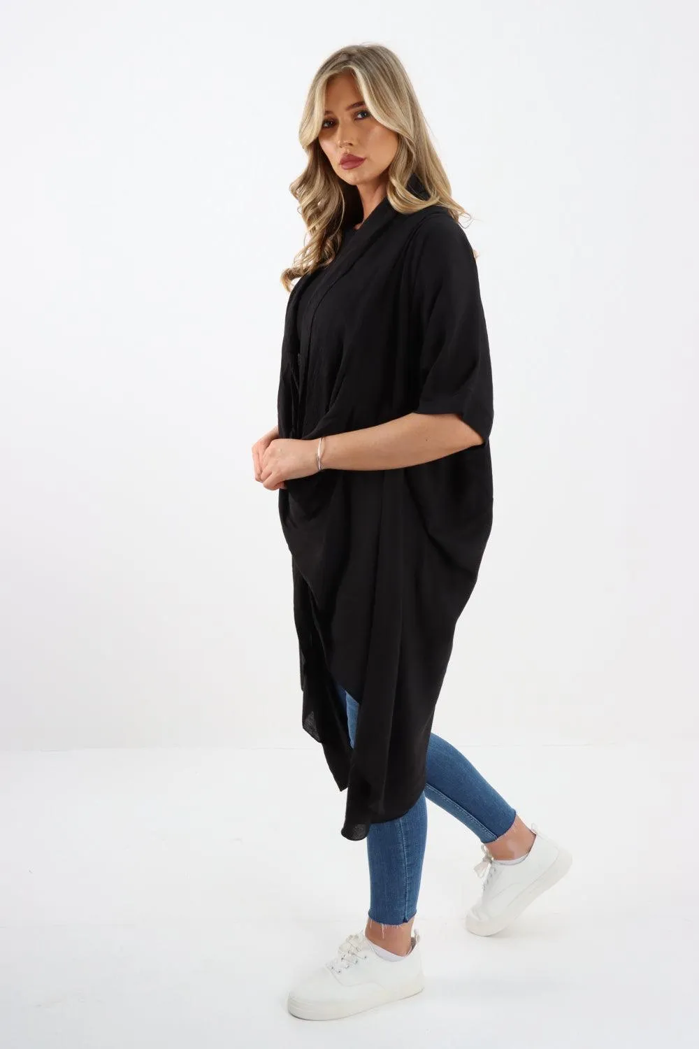 Made In Italy Oversized Wrap Tunic