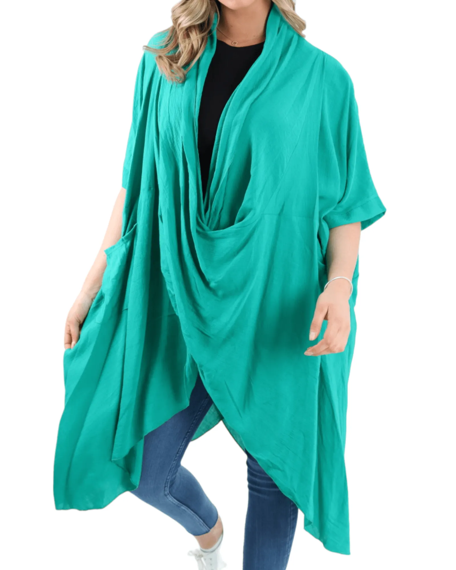 Made In Italy Oversized Wrap Tunic