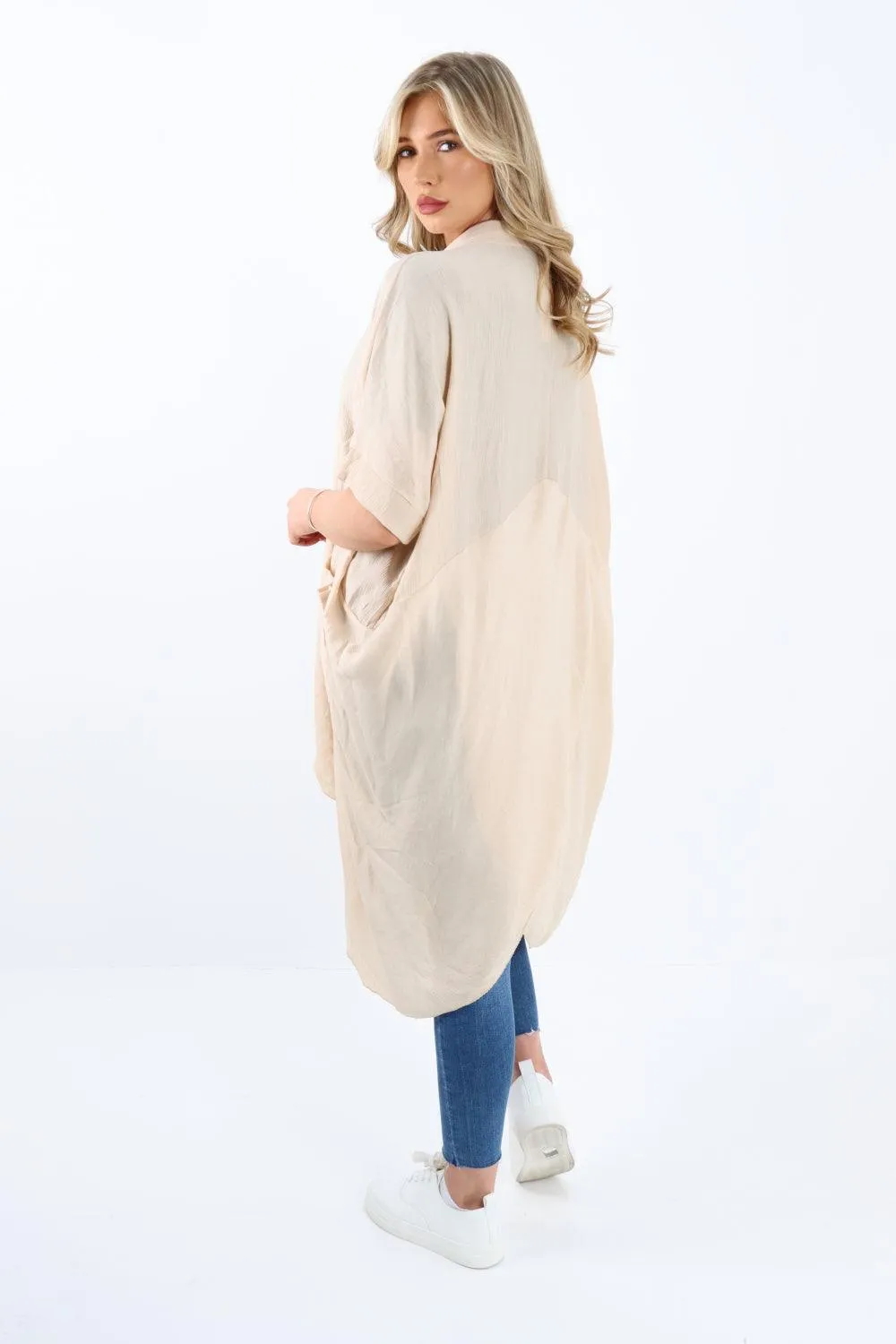 Made In Italy Oversized Wrap Tunic