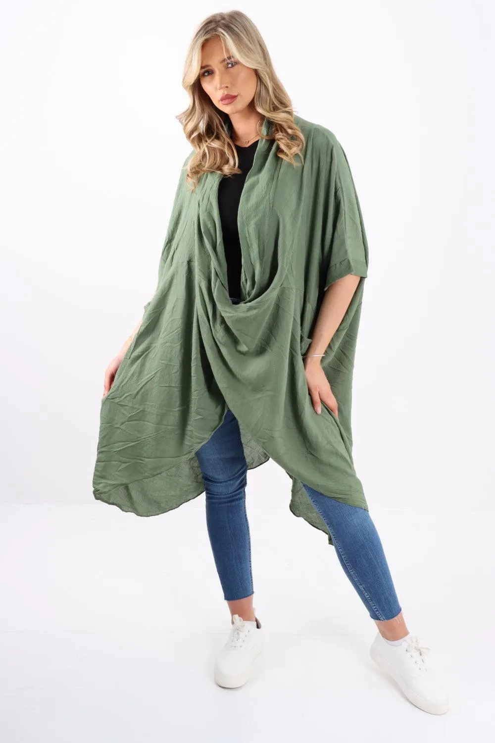 Made In Italy Oversized Wrap Tunic