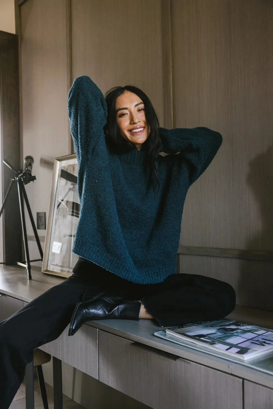 Madilyn Cozy Sweater in Teal - FINAL SALE