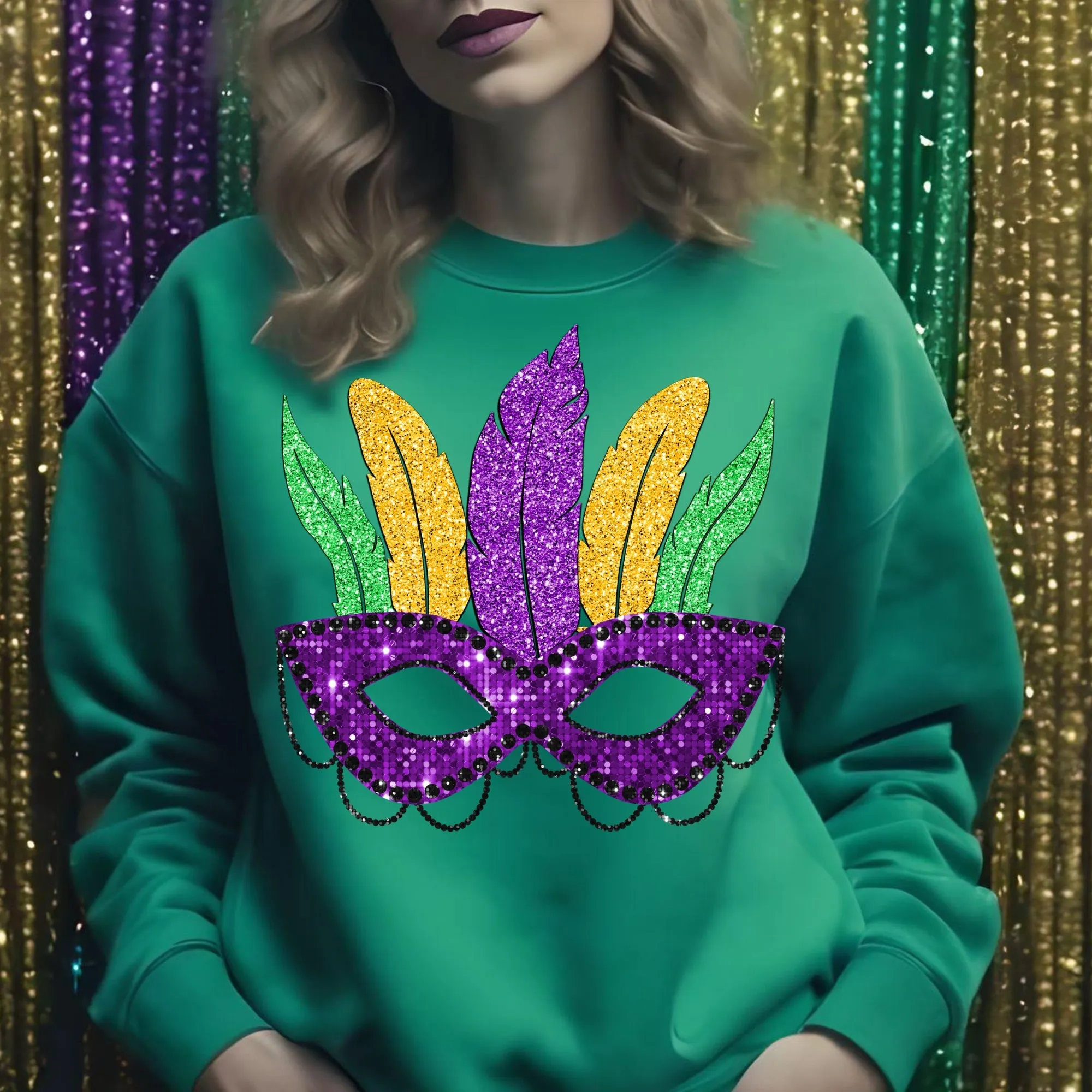 Mardi Gras Mask Sweatshirt