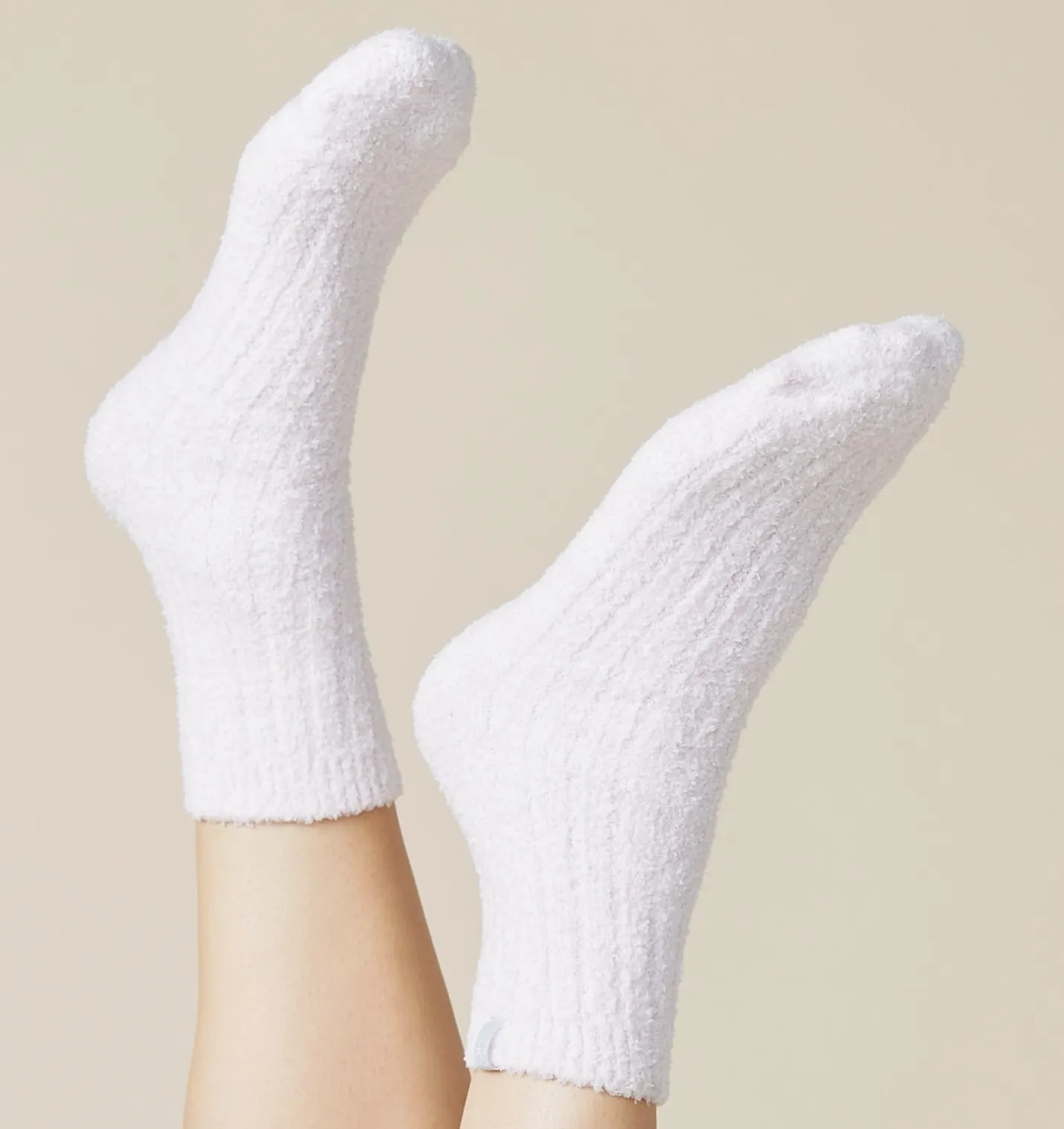 Marshmallow Crew Socks with Grippers -Heather Blush Pink