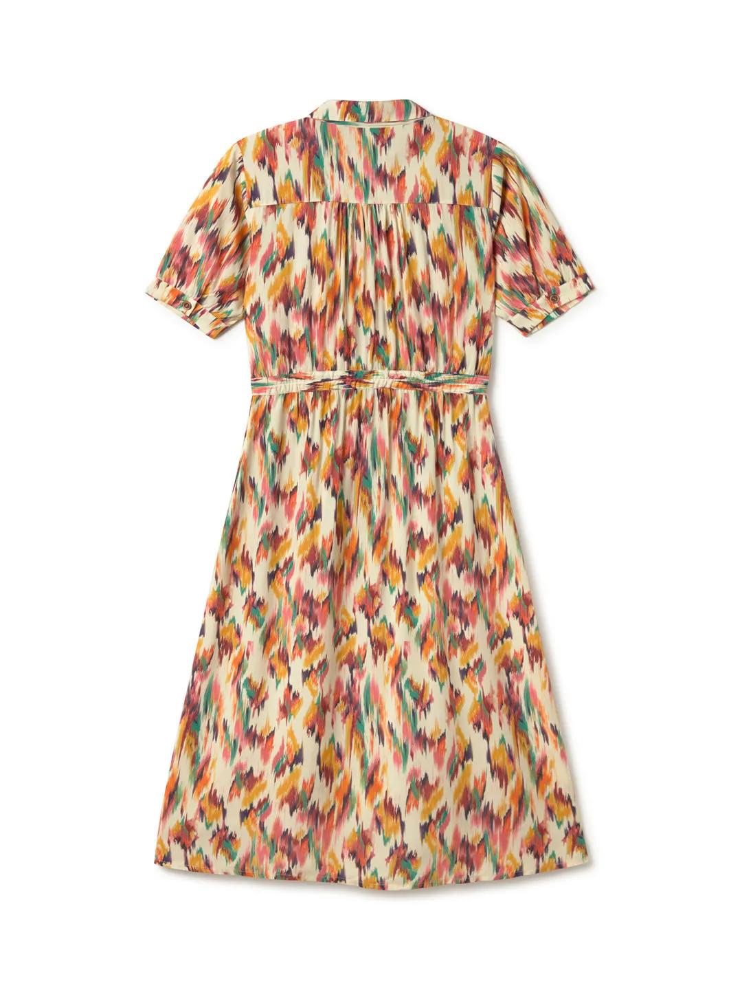 Matsu Dress Ikat Print Ecru