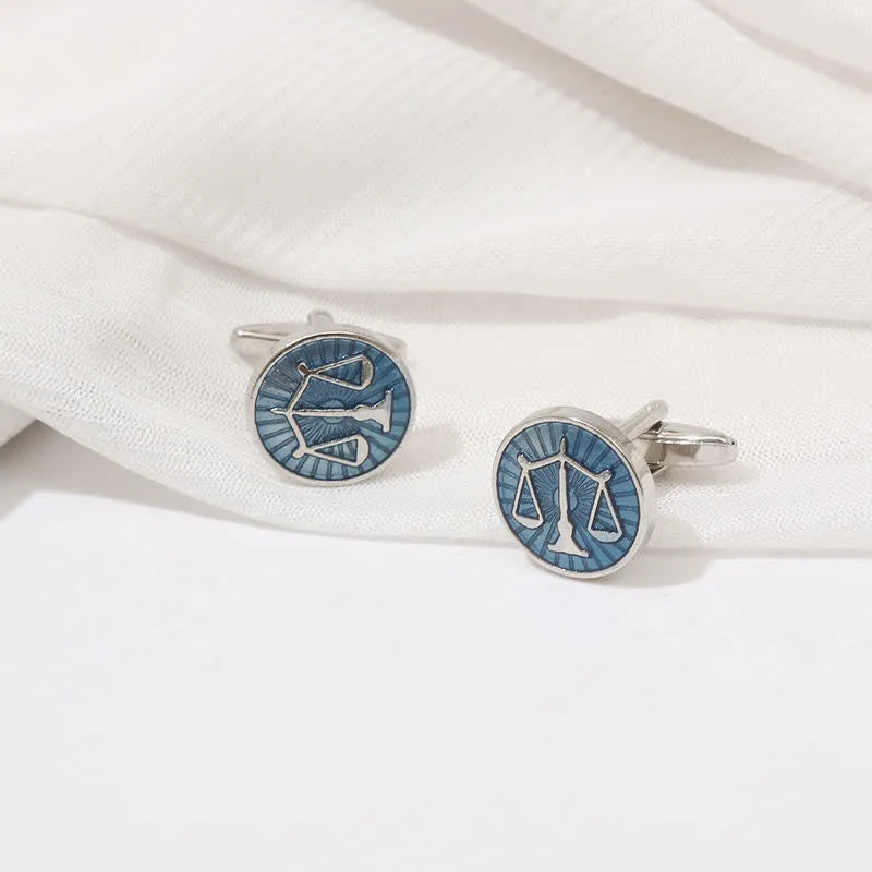 Men's Exquisite Law Scales Pattern Enamel Cufflinks