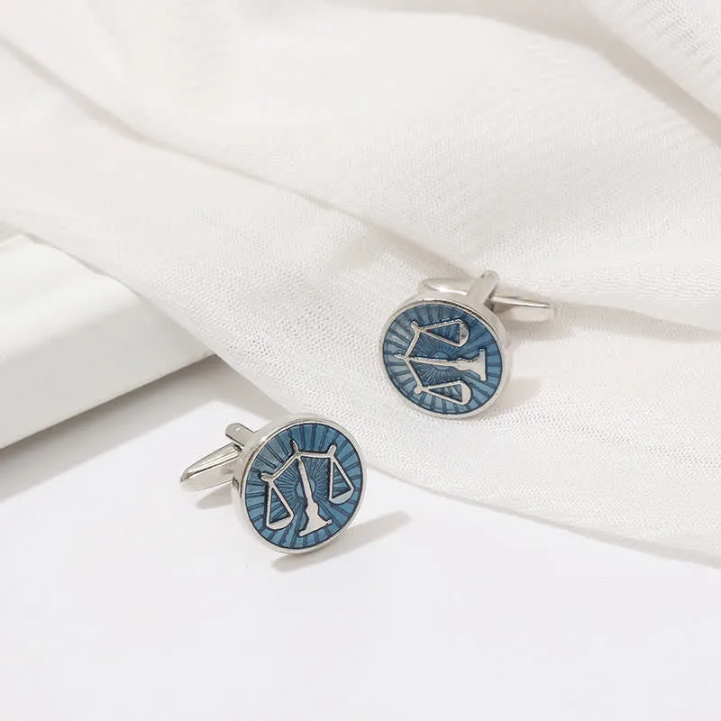 Men's Exquisite Law Scales Pattern Enamel Cufflinks