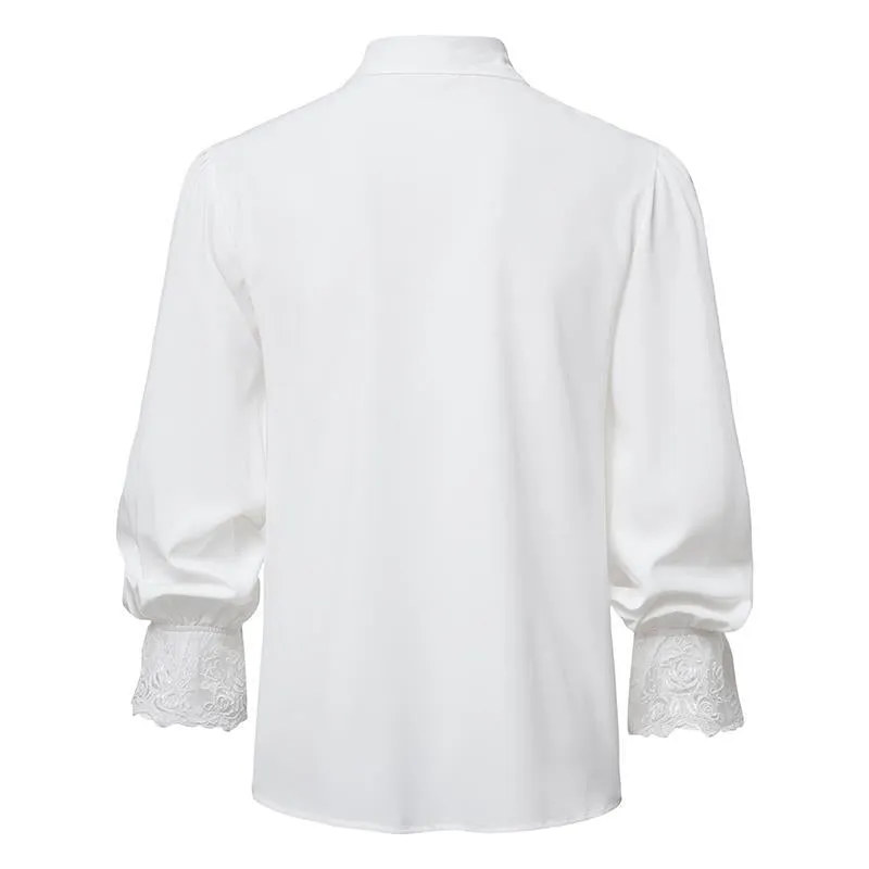 Mens Ruffled Pirate Victorian Renaissance Costume Shirt Cosplay Tops