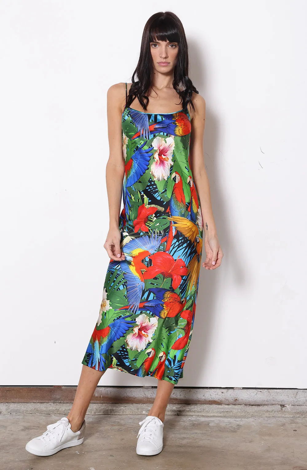 Midi Slip Dress   Parrot