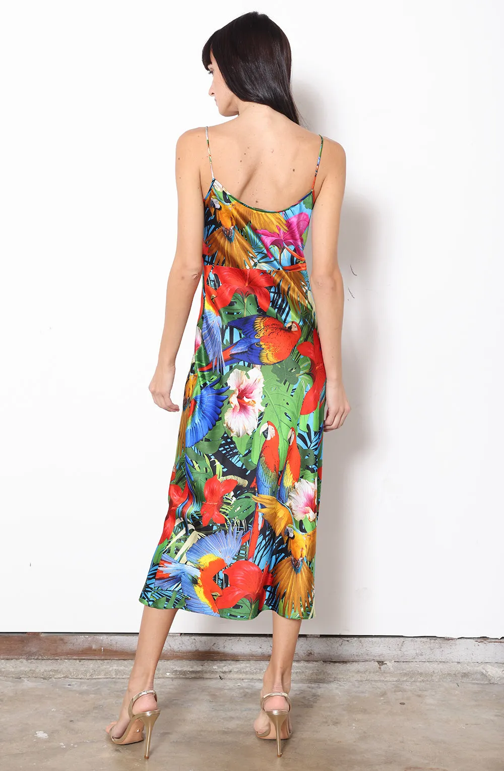 Midi Slip Dress   Parrot