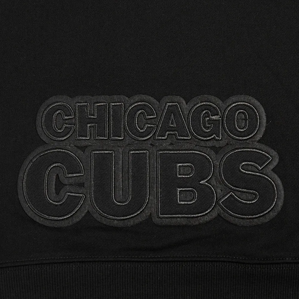 MLB CHICAGO CUBS NEUTRAL WOMEN'S CROPPED PO HOODIE (BLACK)