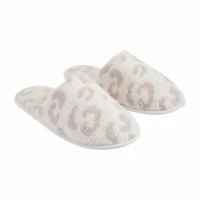 MUD Chenille Leopard Slippers Cream