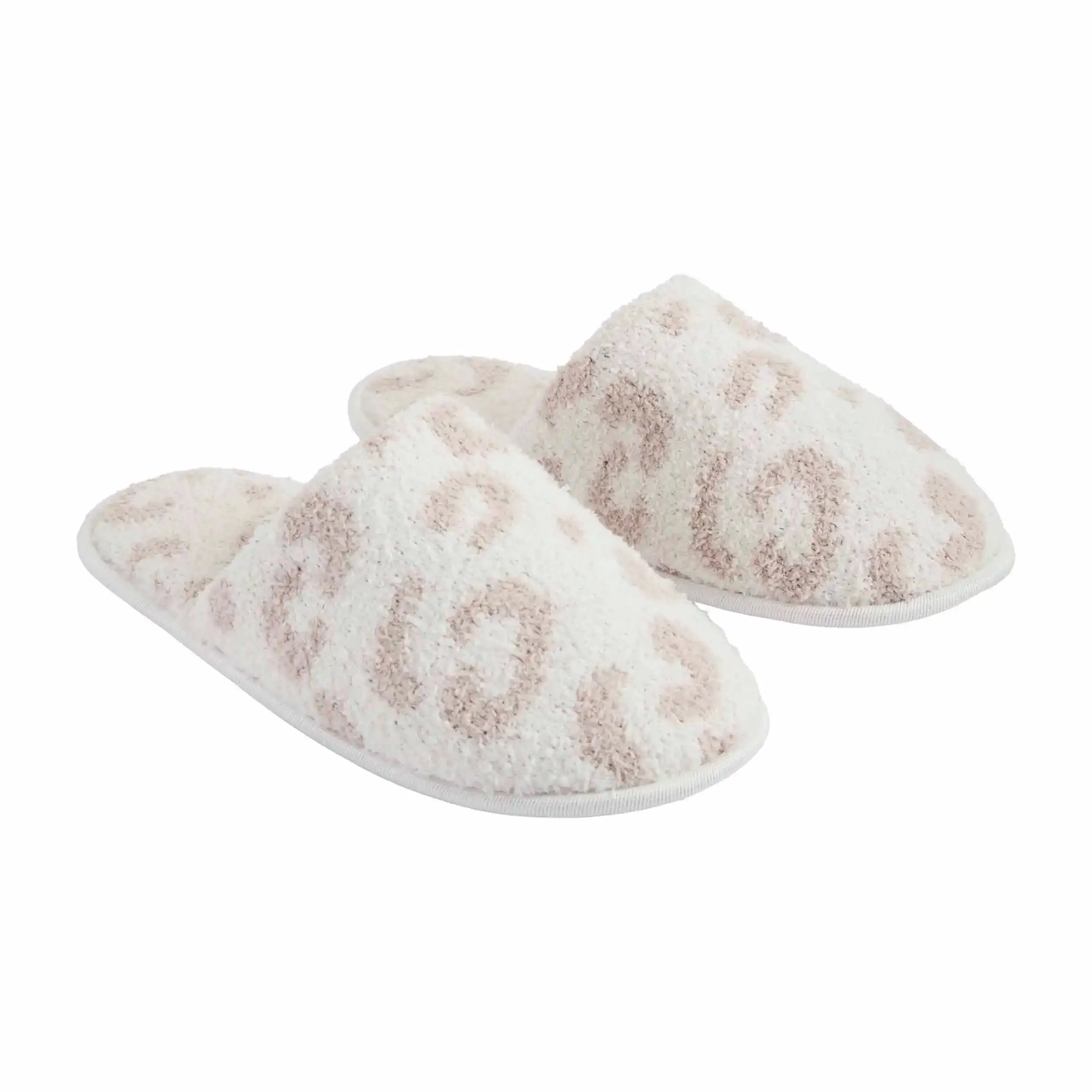 MUD Chenille Leopard Slippers Cream