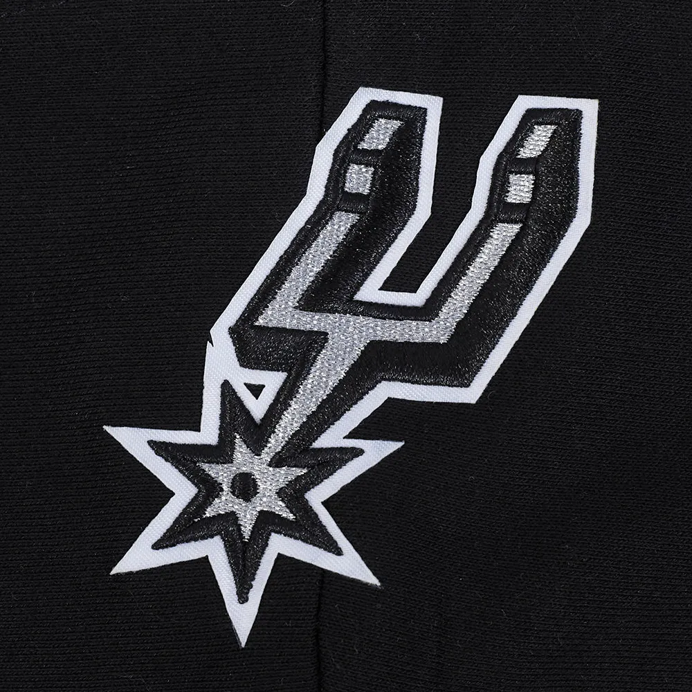 NBA SAN ANTONIO SPURS RETRO CLASSIC WOMEN'S RIB CROPPED PO HOODIE (BLACK/GRAY)