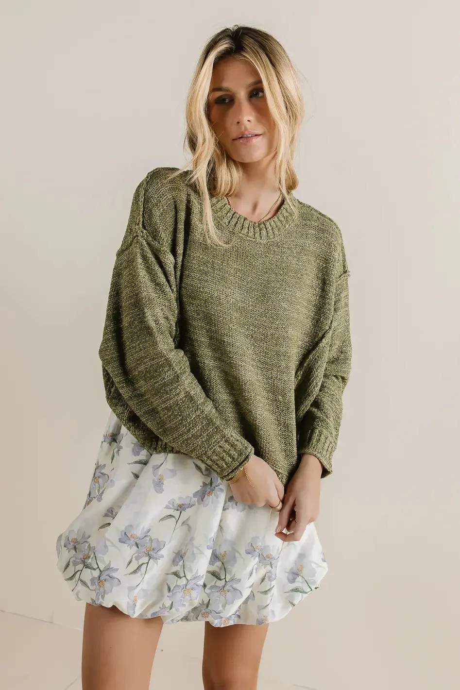 Nicole Knit Sweater in Olive