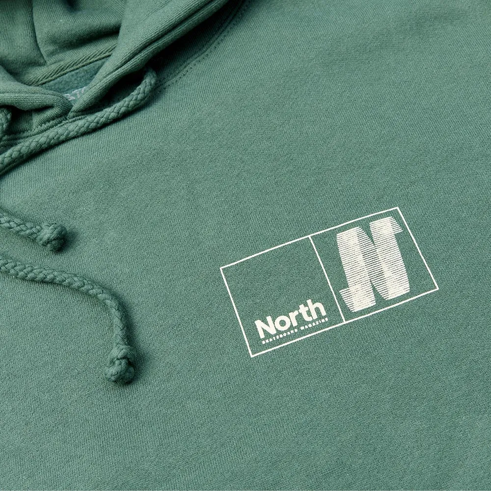 North Skate Mag - N Logo Pullover Hooded Sweatshirt - Pine Green