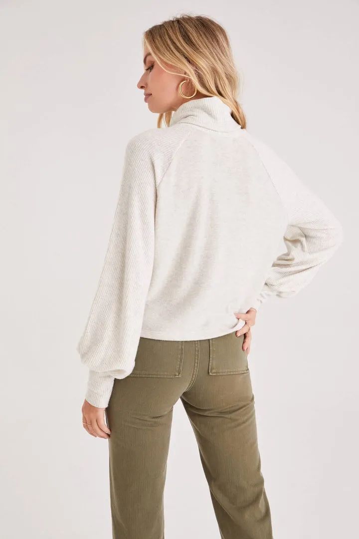 Oatmeal Ophelia Cozy Mock Neck Top