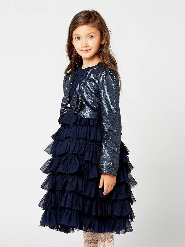 One Friday Navy Blue Tiered Dress