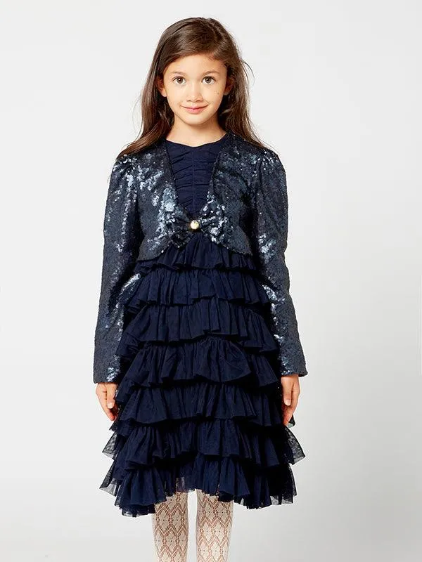 One Friday Navy Blue Tiered Dress