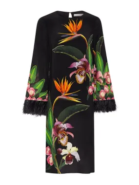 Orchid black Seraphina crepe midi dress