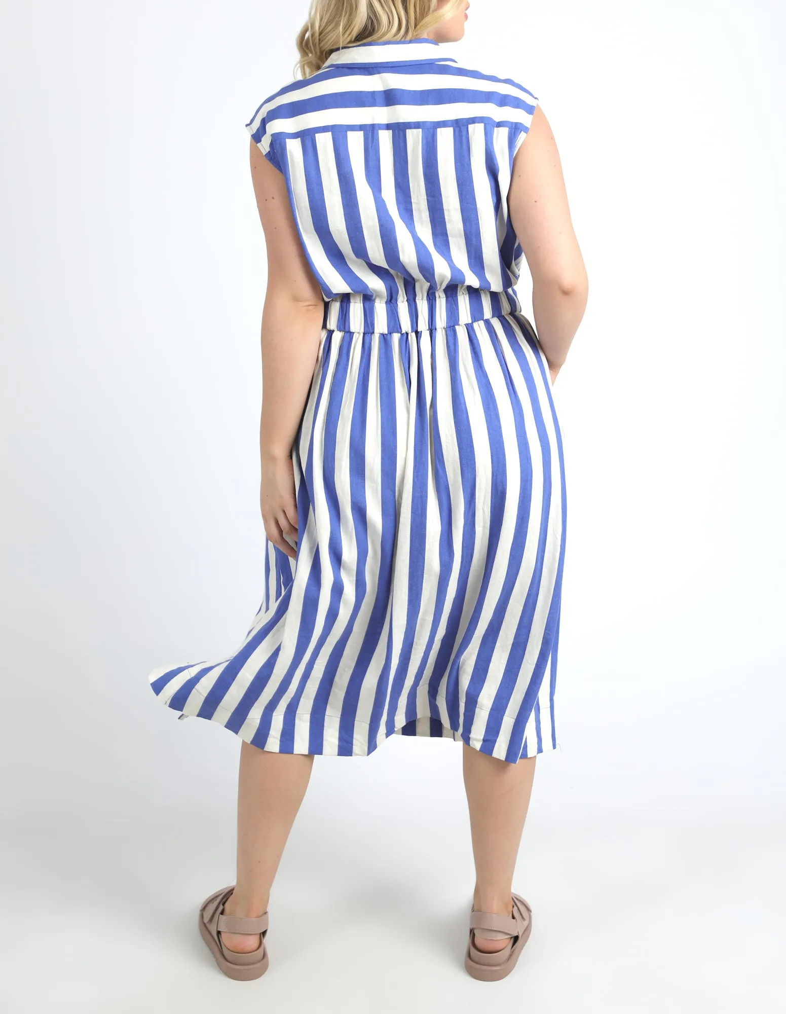 Palermo Stripe Dress Blue/Marshmallow