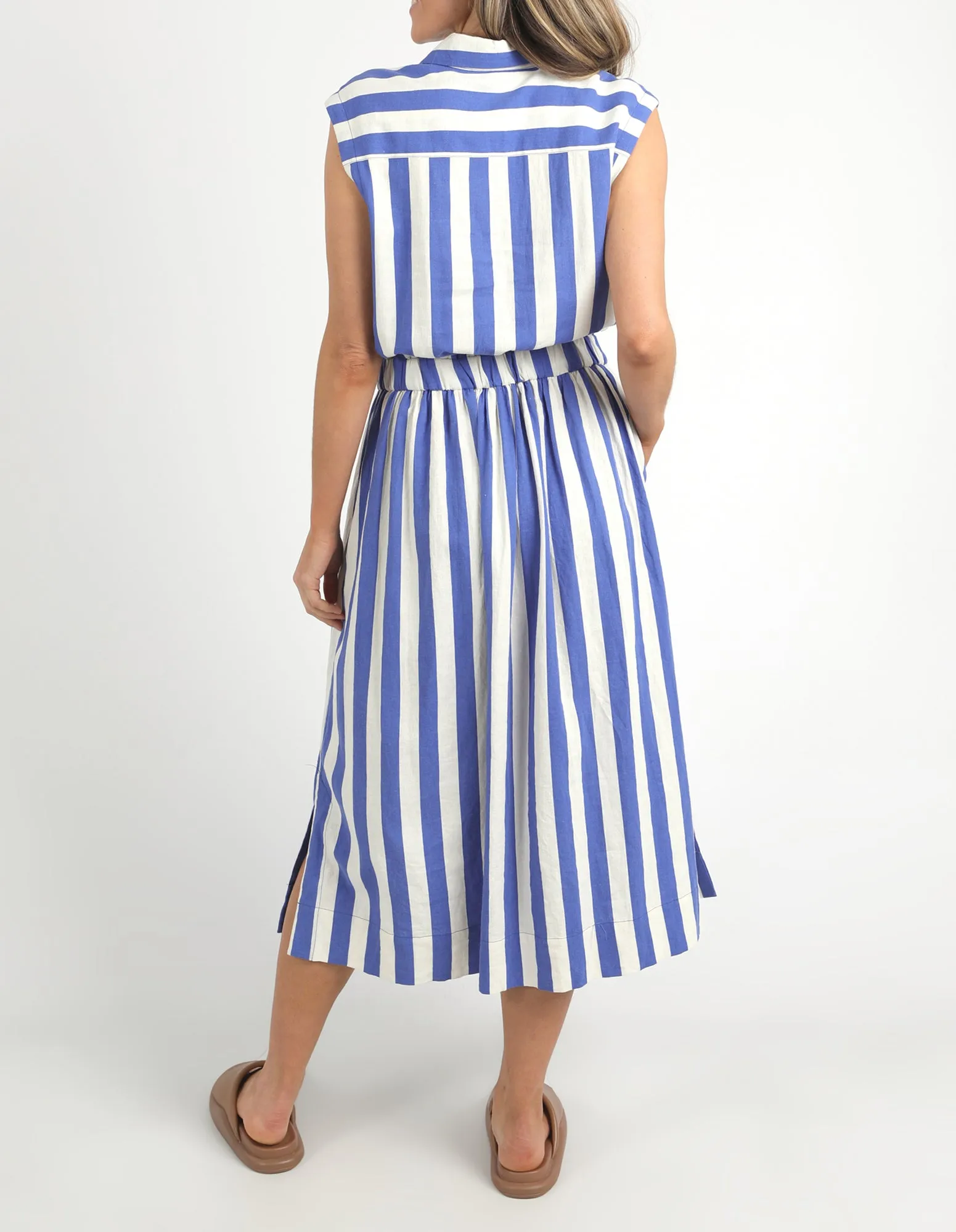 Palermo Stripe Dress Blue/Marshmallow