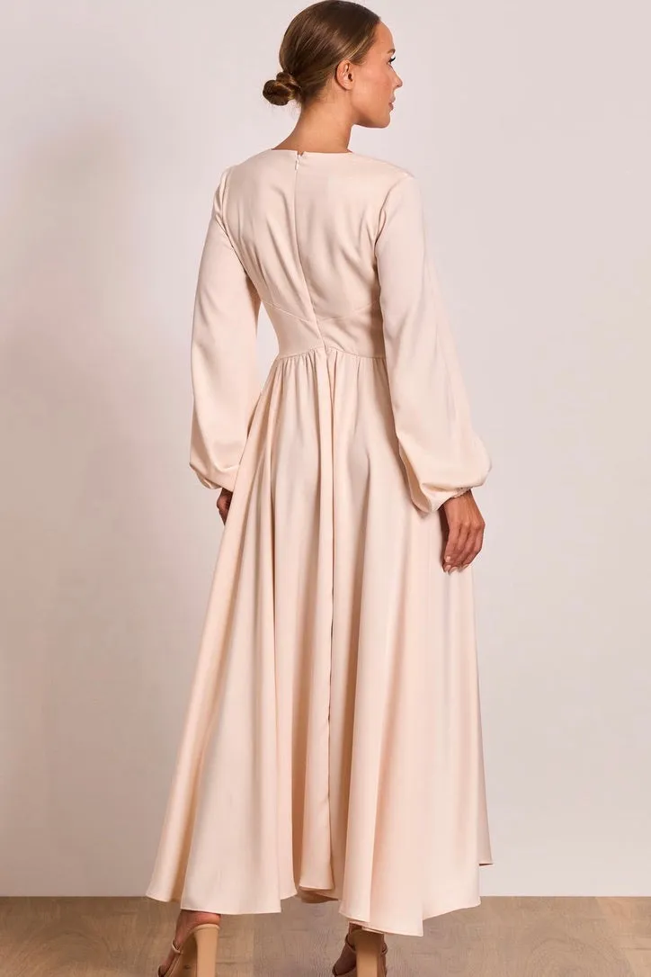 Pasduchas Lucia Sleeve Midi Dress - Coconut