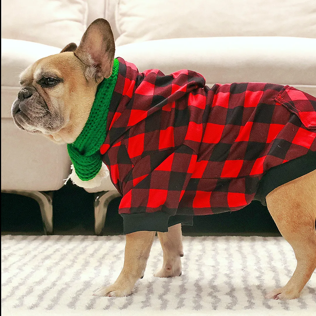 Plaid Snuggle Hoodie   Scarf Combo