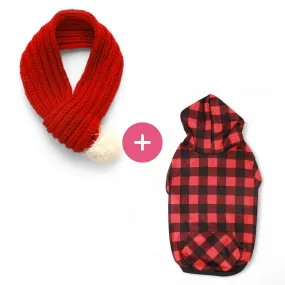 Plaid Snuggle Hoodie   Scarf Combo