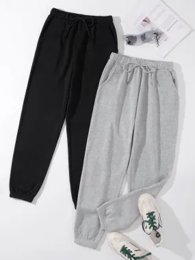 Plain Natural Long Women Sweatpants