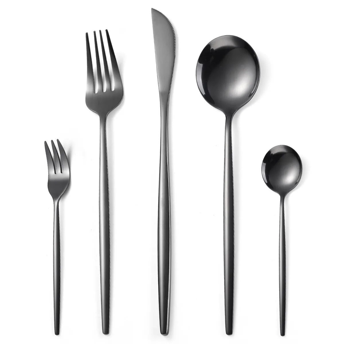 Portugal Gold Stainless Steel Tableware Five-Piece Set Tableware Set Knife, Fork and Spoon