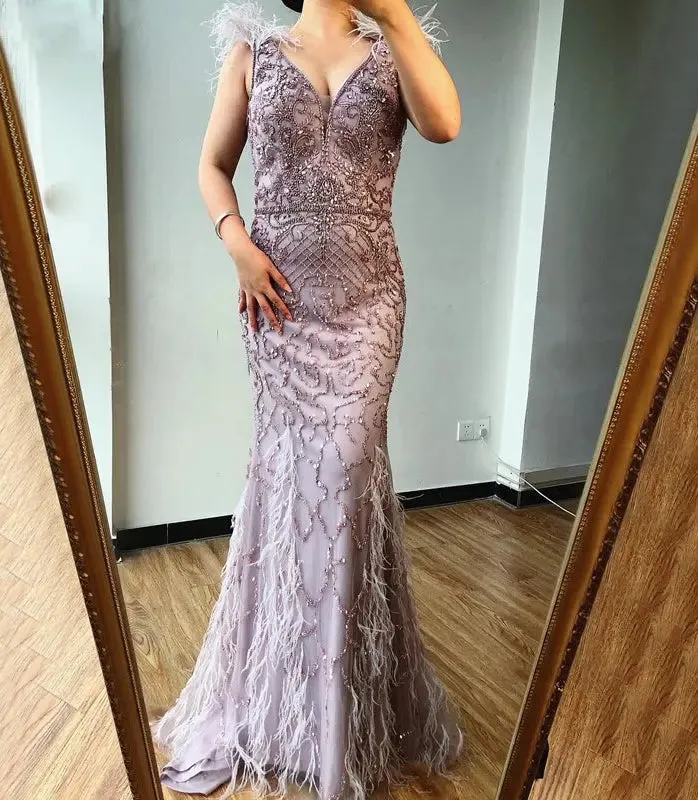 Queen - Beaded Embellished Evening Gown