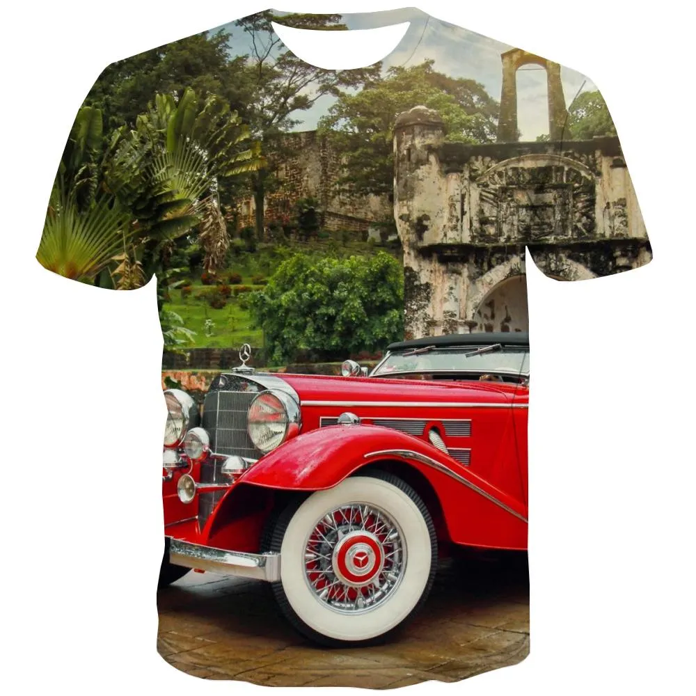 Racing Car T shirts Men Metal Tshirts Novelty City T-shirts Graphic Gray Tshirts Cool Retro Tshirts Casual