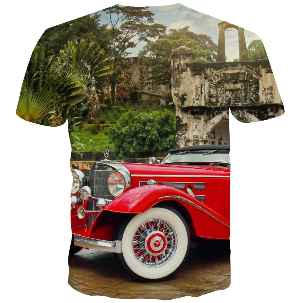 Racing Car T shirts Men Metal Tshirts Novelty City T-shirts Graphic Gray Tshirts Cool Retro Tshirts Casual