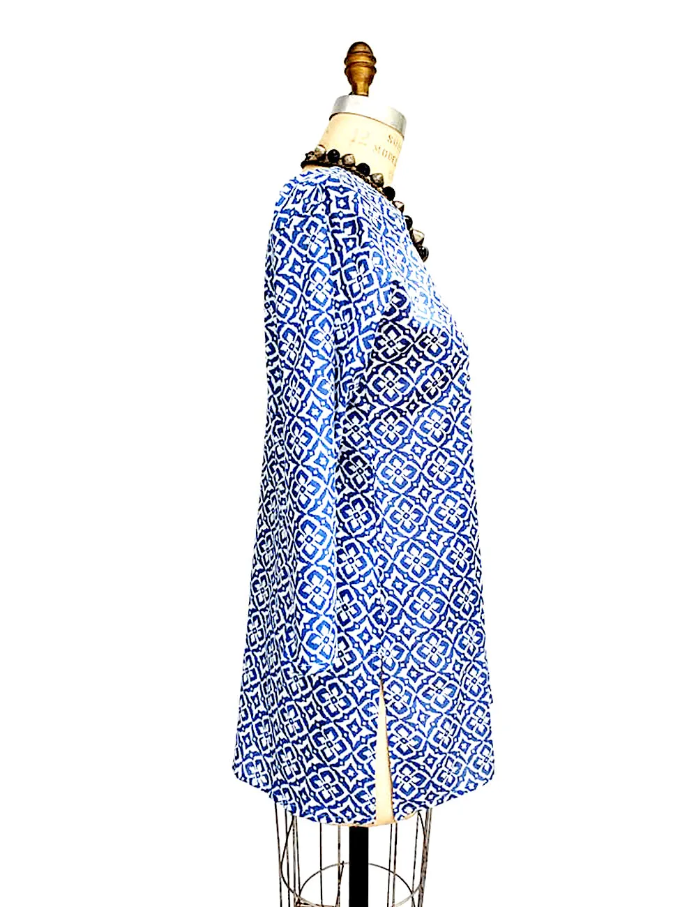 Raja Cotton Tunic Floral Block Blue