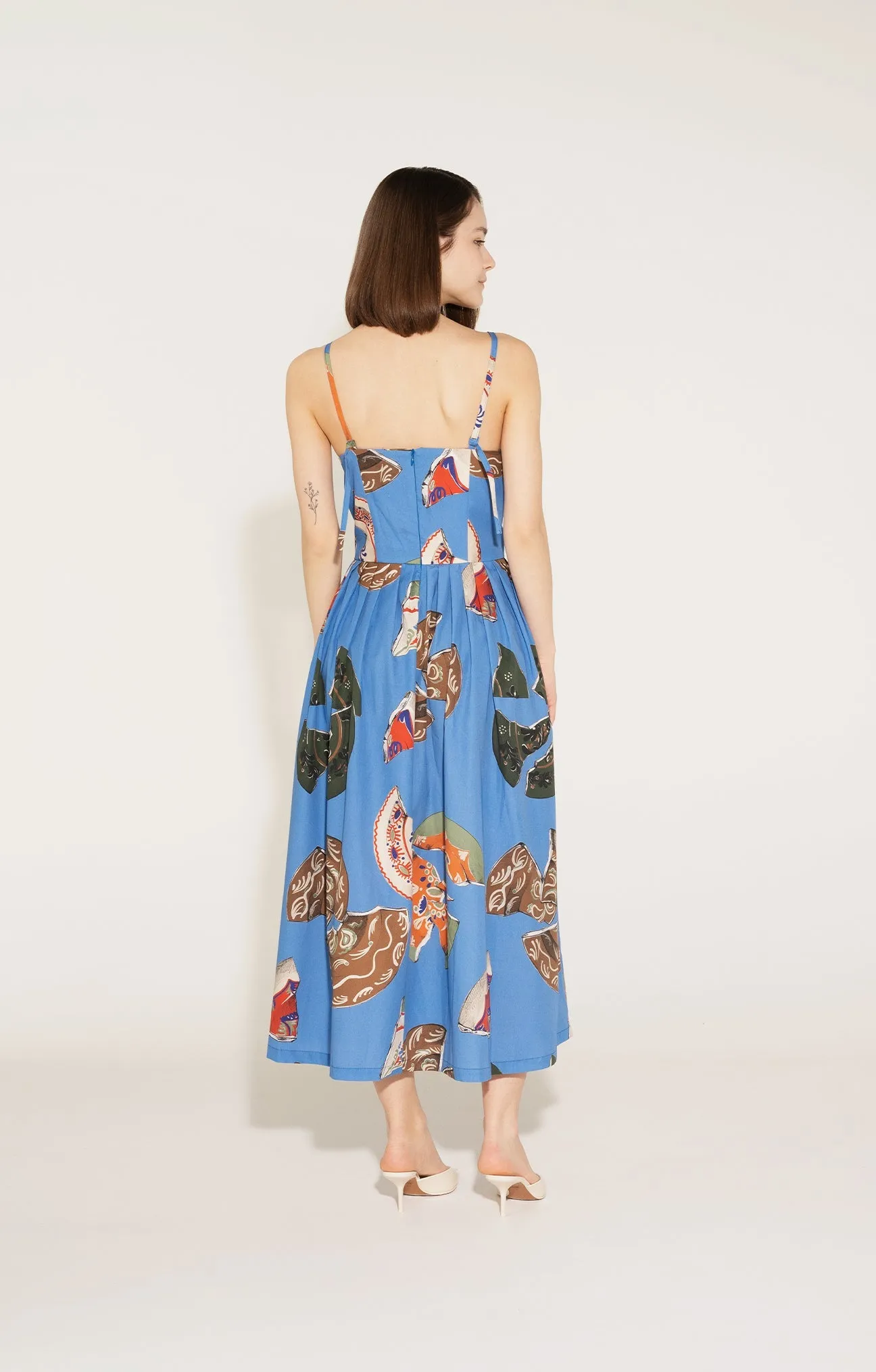 Rajczy Bustier Midi Dress Plates Blue