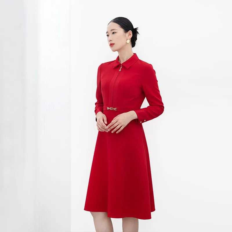 Red Long Sleeve Slim Wedding Dresses