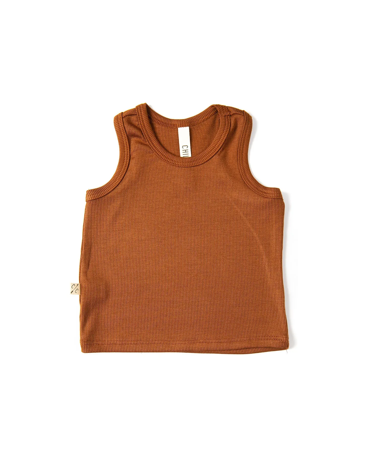 rib knit tank top CO - cognac