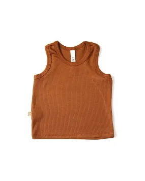 rib knit tank top CO - cognac