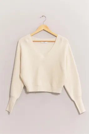 Ribbed Sweater In Cream