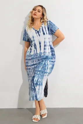 Ritera Tie Dye Heather Split Hem Supersoft Midi Dress