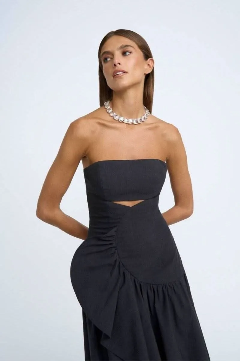 Roberta Frill Strapless Gown