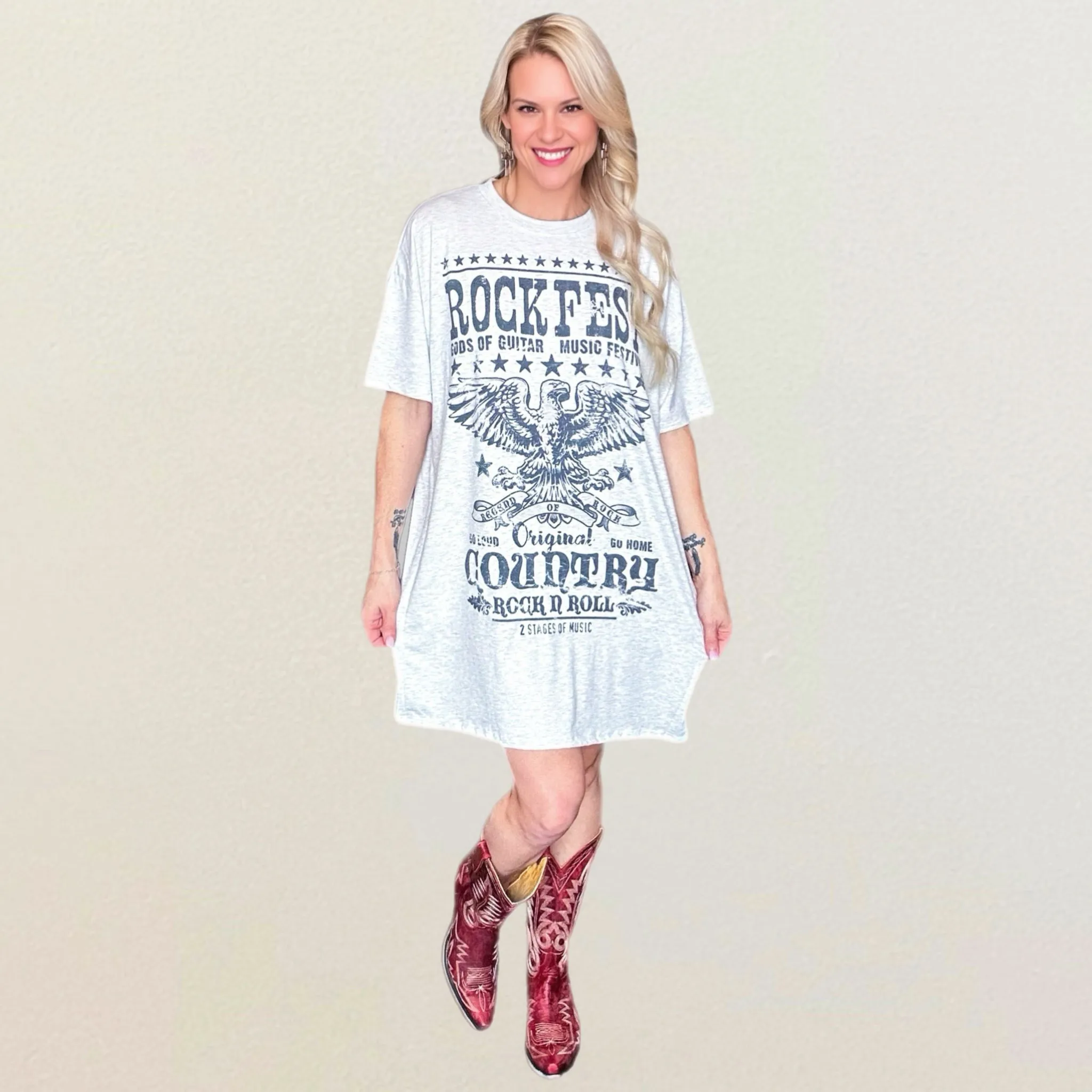 Rockfest Graphic Relaxed Fit T-Shirt Dress