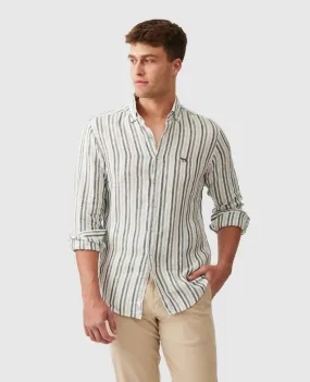 Rodd & Gunn - Gimmerburn Shirt - Linen - Stripe - Leaf