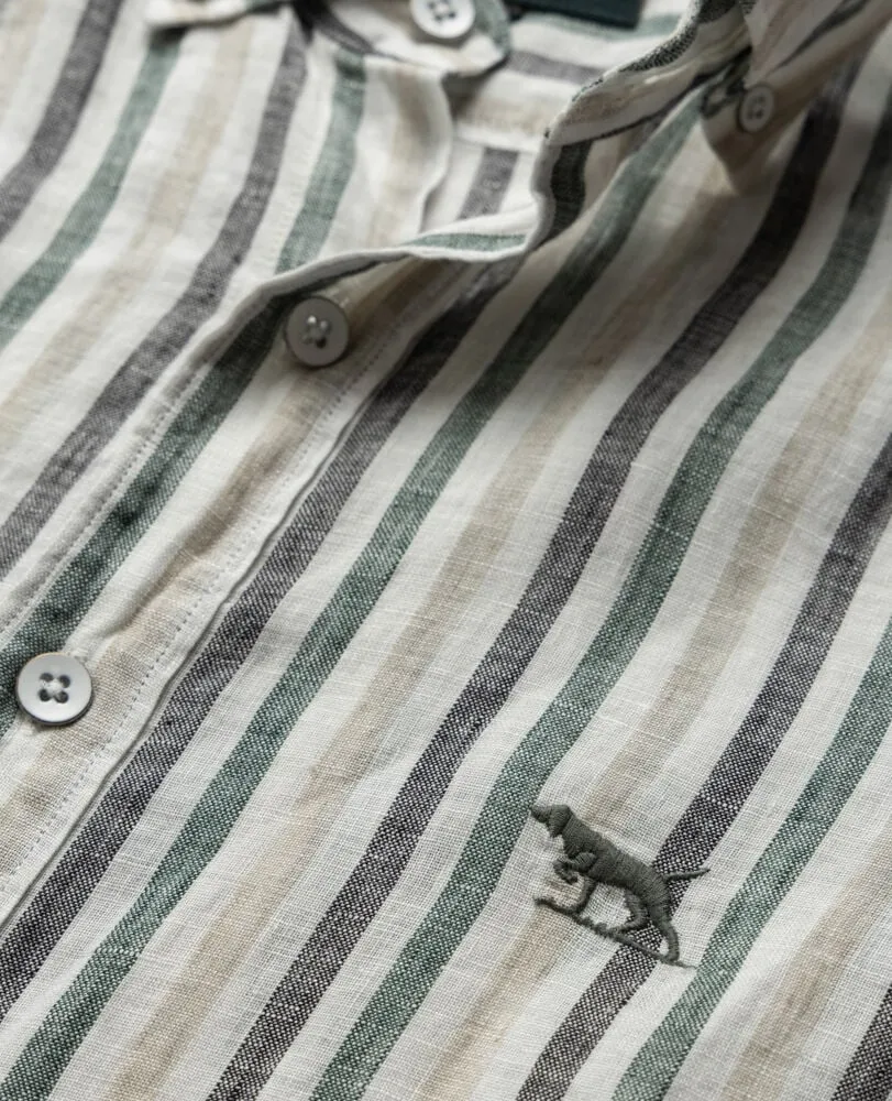 Rodd & Gunn - Gimmerburn Shirt - Linen - Stripe - Leaf