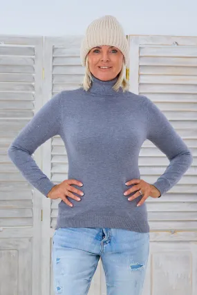 Rollkragen Pulli "Senorita", grau