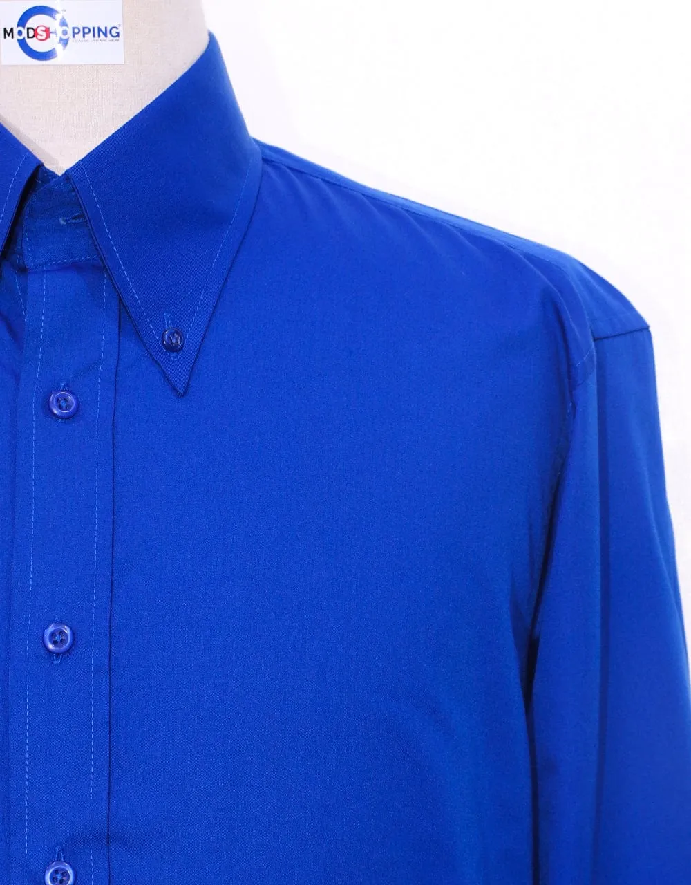 Royal Blue Button Down Collar Shirt