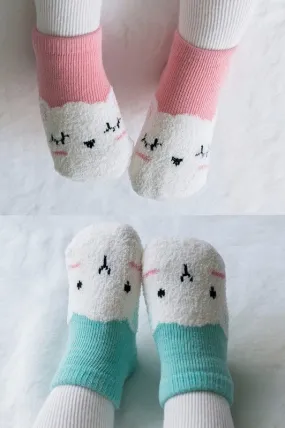 Sheep Cozy Ankle Socks (Mint/Pink)