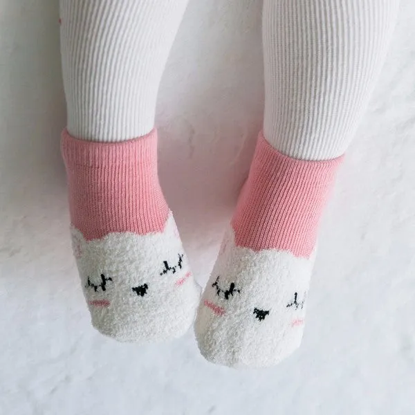 Sheep Cozy Ankle Socks (Mint/Pink)